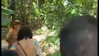 A Group Of Us Hiked To The Beach For A Wild Party