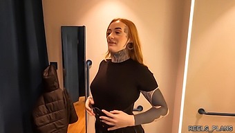 Two Strangers Take Turns In Anal Sex With A British Student In A Fitting Room