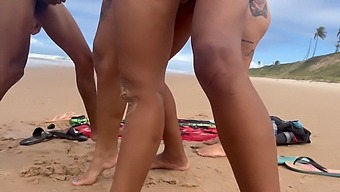 Lewd Behavior On The Coastline With Unacquainted Males. Unrestrained Pleasure At The Naturist Beach Leads To Explosive Climax In This Video